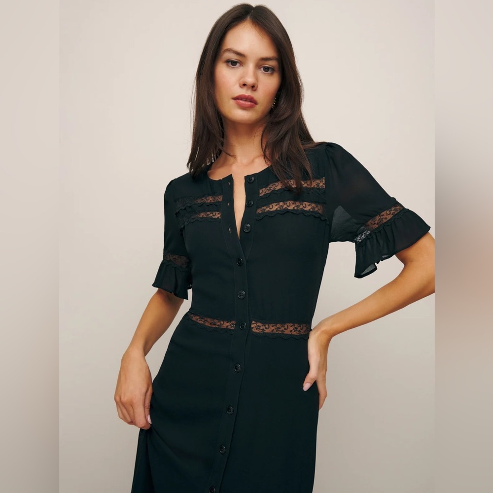 Reformation Woodson Dress size 10 black